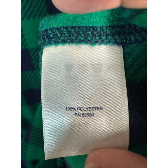 Lands end women’s fleece pullover buffalo check blue green cozycore plus size - Picture 4 of 9